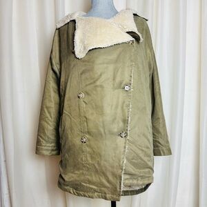 Carly Jean Los Angeles Drew Duster Faux Sherpa Coat Jacket